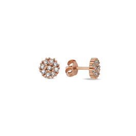Heliophilia Silver Pendientes de Plata de Ley 925 con Oro Rosa y Circón